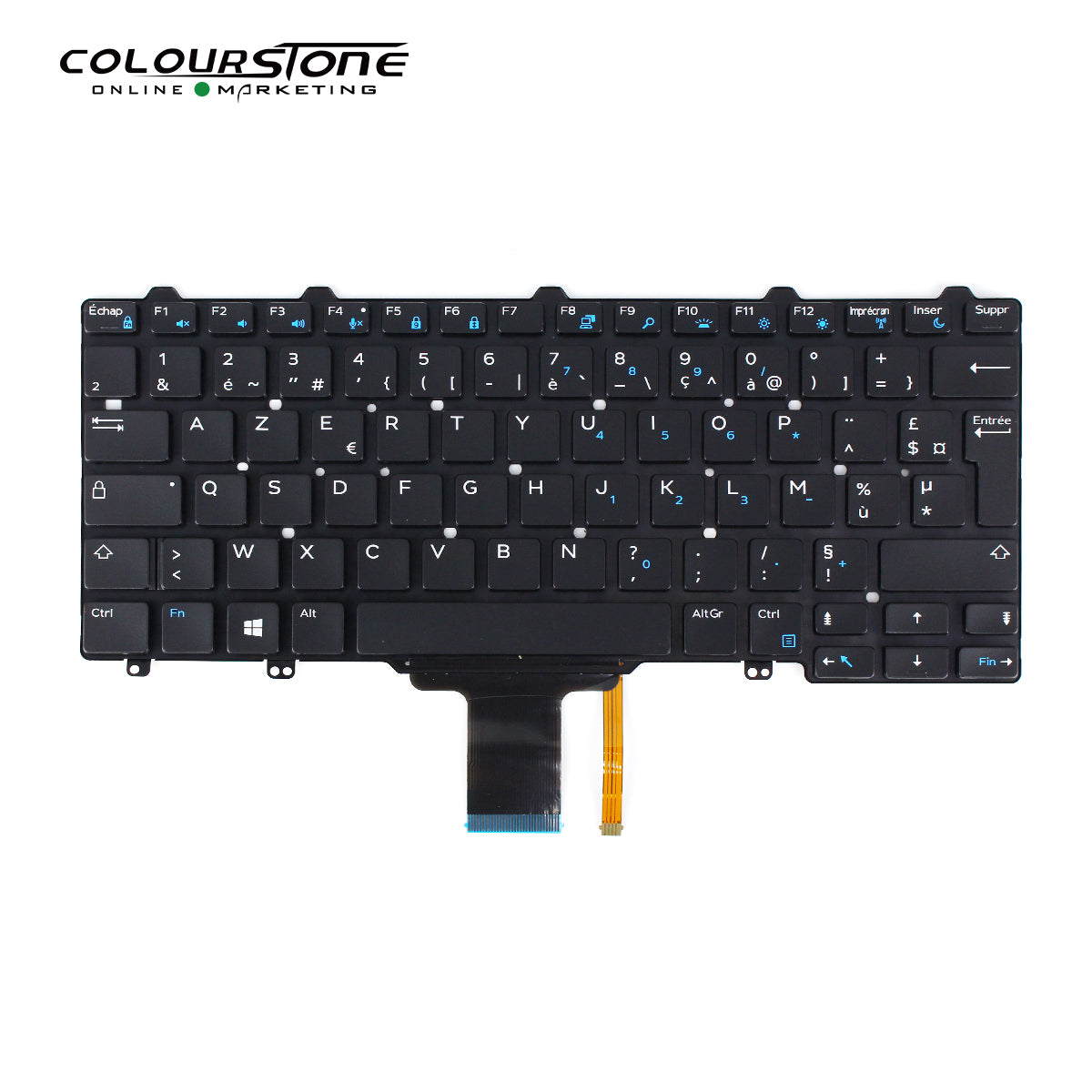E7250 FR/US Plastic Laptop Keyboard Replacement for E7250/E5250/E5270/5250/7250 Models BT Wireless Internal Non-Backlit — image 2
