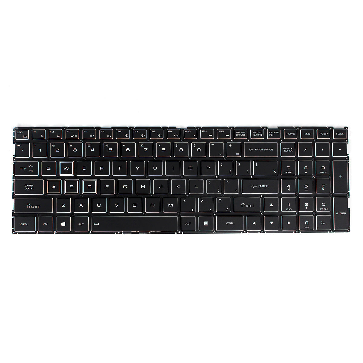 TR 911 US Layout Backlit Laptop Keyboard Replacement for Dino-X7A X6 X5 G8000N G8000M Black Plastic — image 1