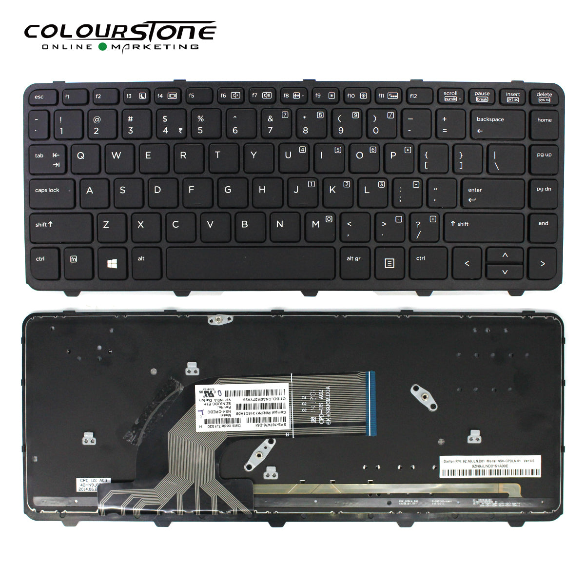 440 G1 English Laptop Keyboard for 440 G0/G1/445 G1 US Layout Backlit Black Plastic 300g — image 2