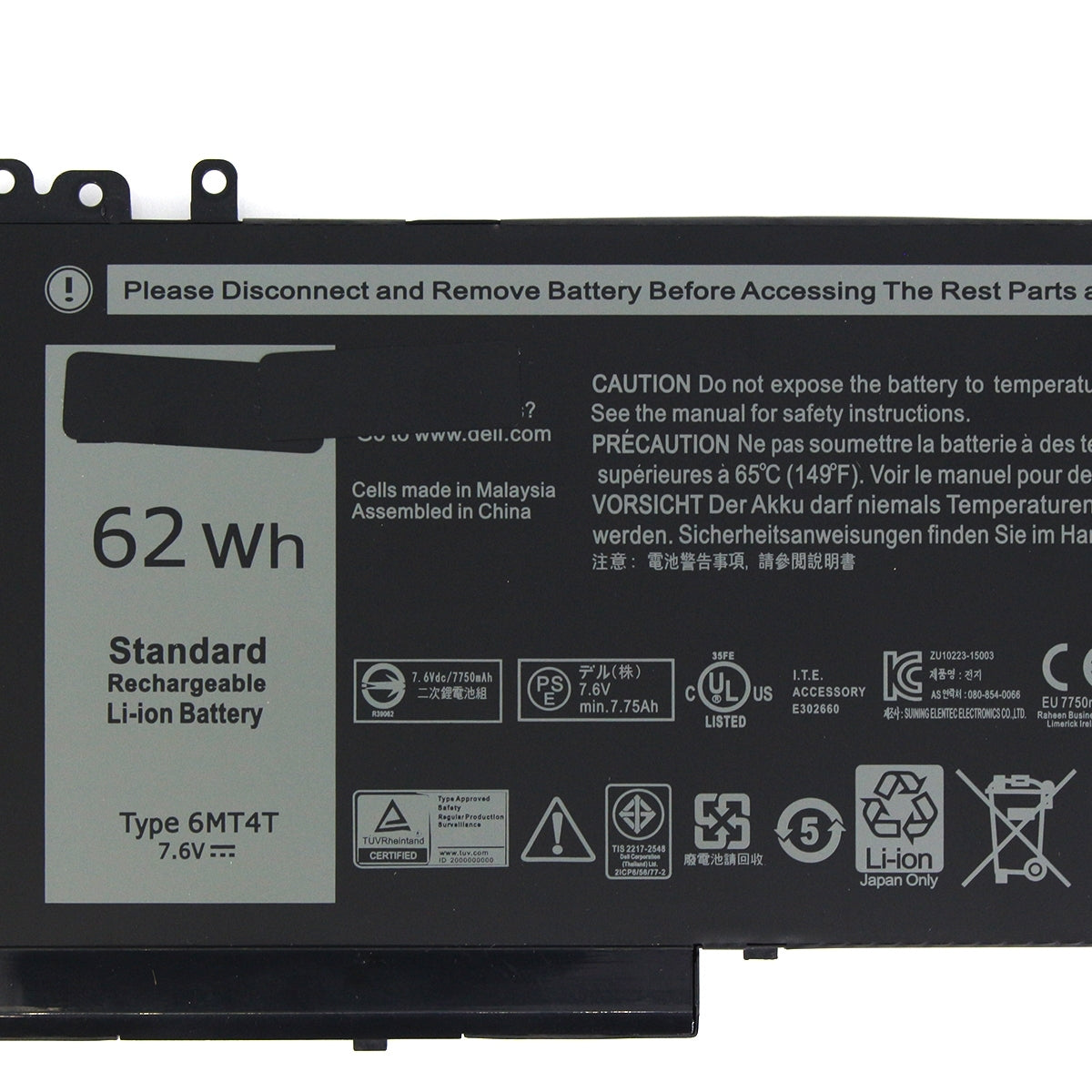 6MT4T Laptop Battery 7.6V 62wh — image 2