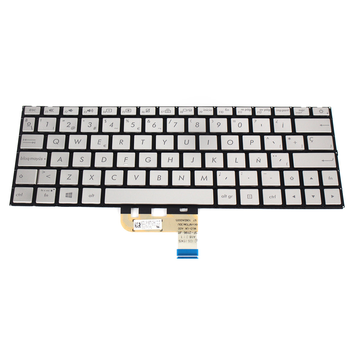 UX333 SP Layout Laptop Keyboard Replacement for UX333 UX333FA UX333FN Sliver Spanish Notebook Keyboard — image 1