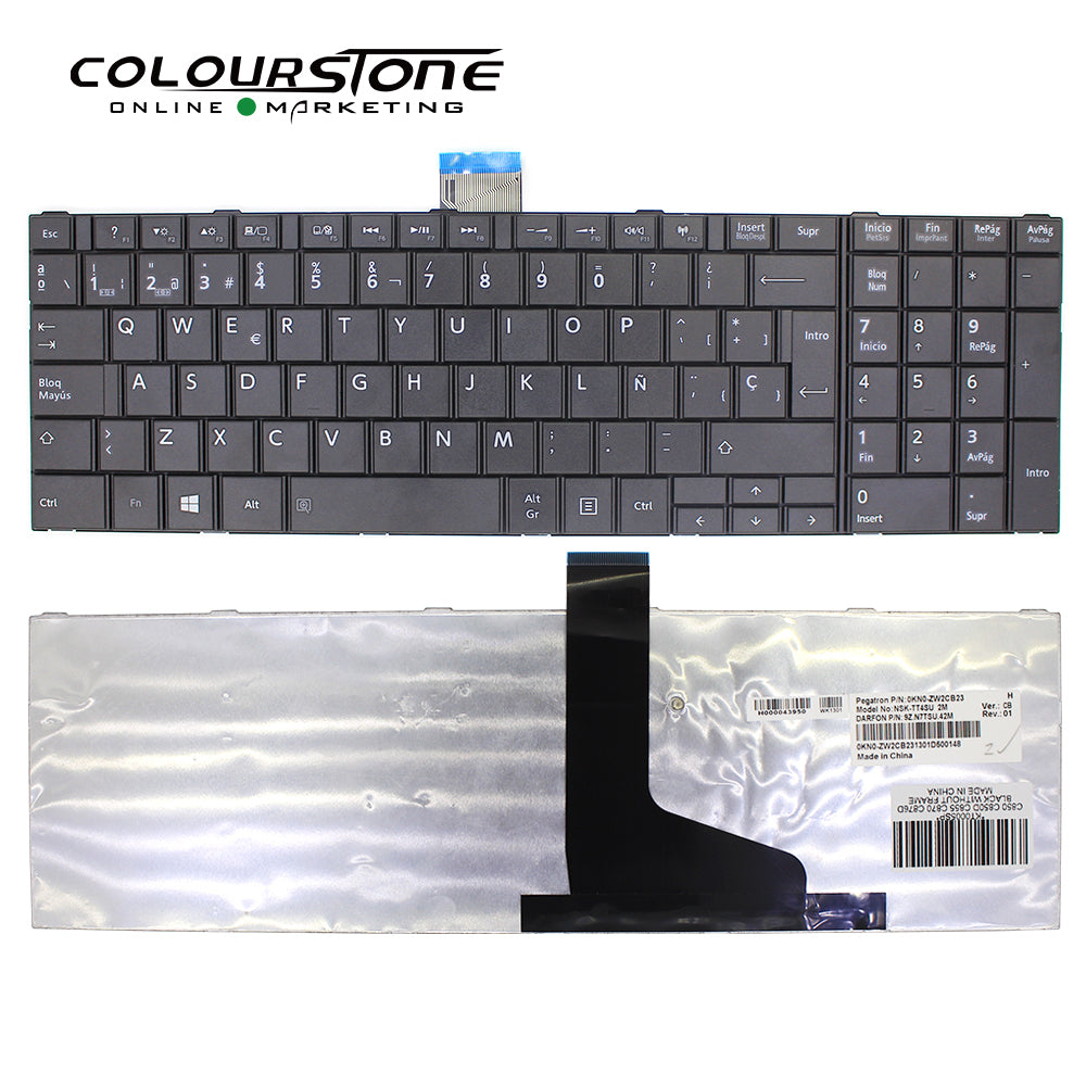 C850 Laptop Spanish Keyboard Replacement for C850 C855D C850D C855 C870 C870D C875 C875D Notebook SP Layout Black Plastic — image 3
