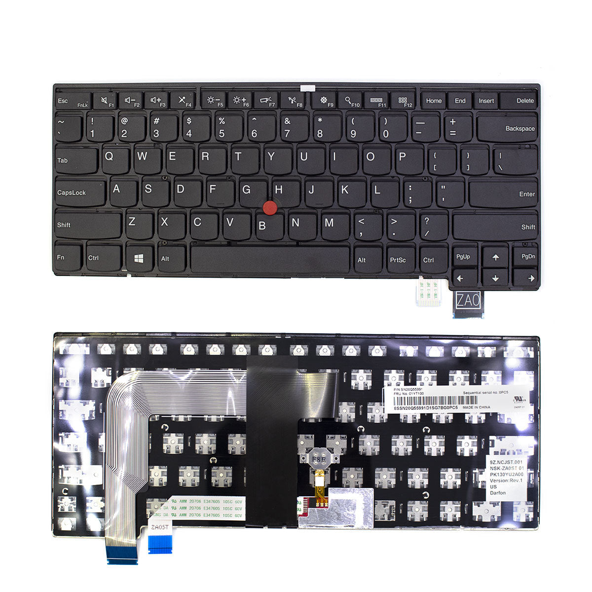13 US Layout Backlit Black Laptop Keyboard Replacement 01AV040 01AV000 — image 1