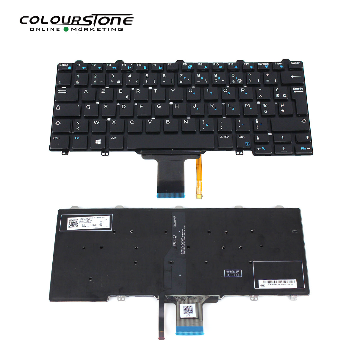 E7250 FR/US Plastic Laptop Keyboard Replacement for E7250/E5250/E5270/5250/7250 Models BT Wireless Internal Non-Backlit — image 1