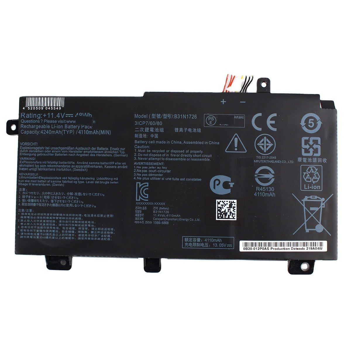 B31N1726 Laptop Battery 48Wh — image 1
