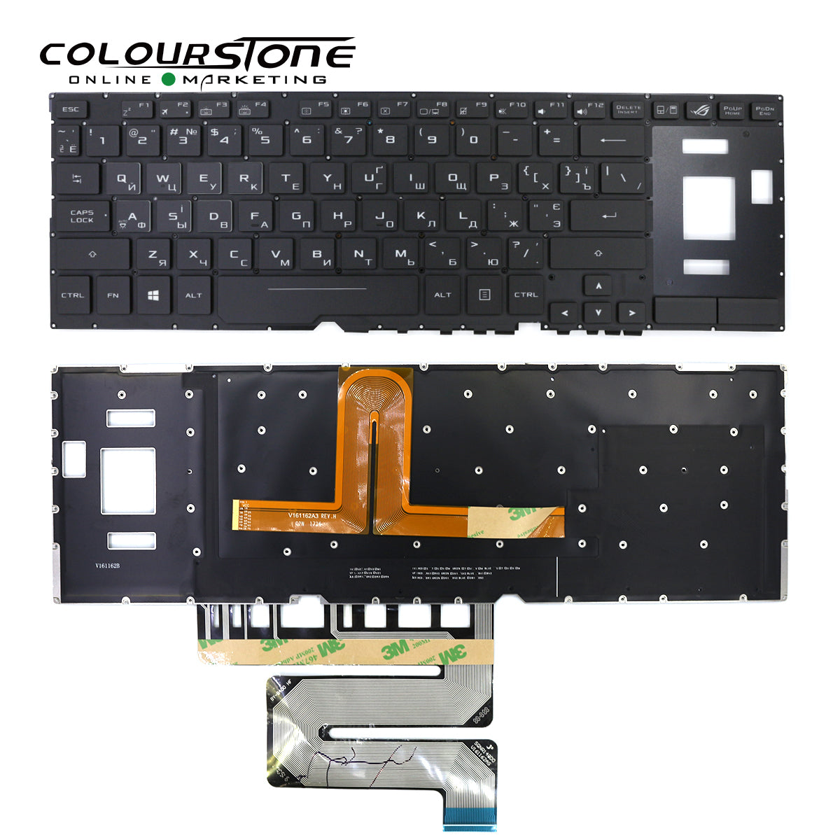 GX501 Laptop Keyboard Replacement for GX501 UA Layout Backlit Black Plastic — image 3