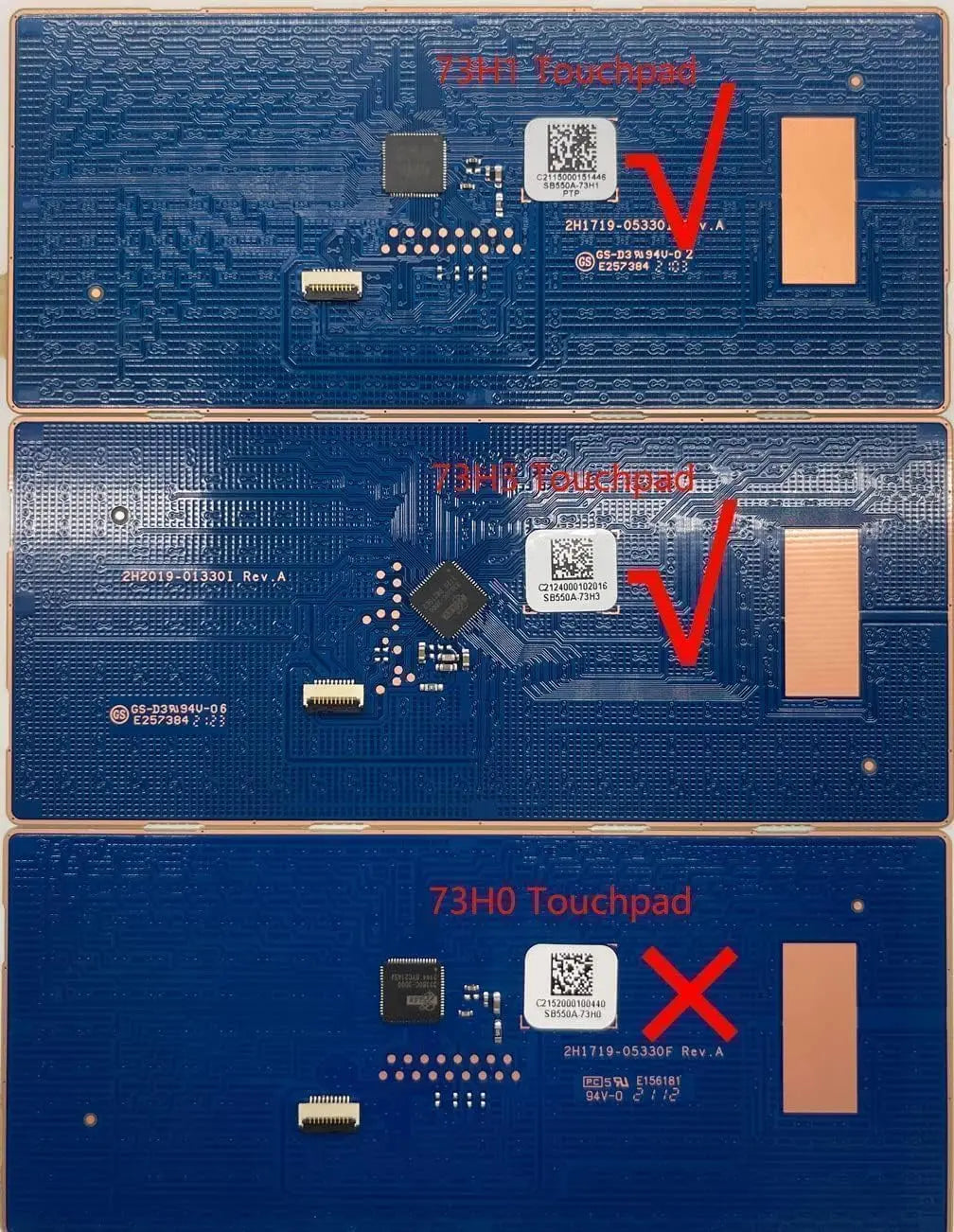 17-BY 17T 17-CA Palmrest with Keyboard and Touchpad — Touchpad connector version guide
