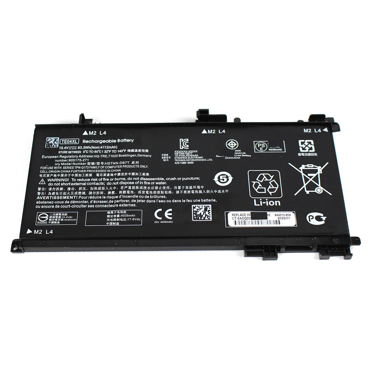 TE04XL Laptop Battery 15.4V for 15-AX 15-BC — product view 1
