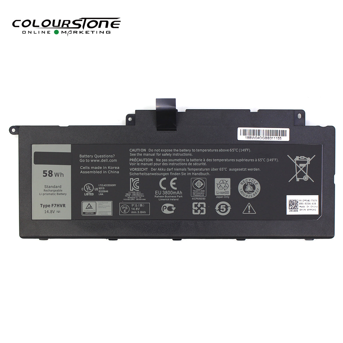 F7HVR Laptop Battery 14.8V 58Wh — image 2