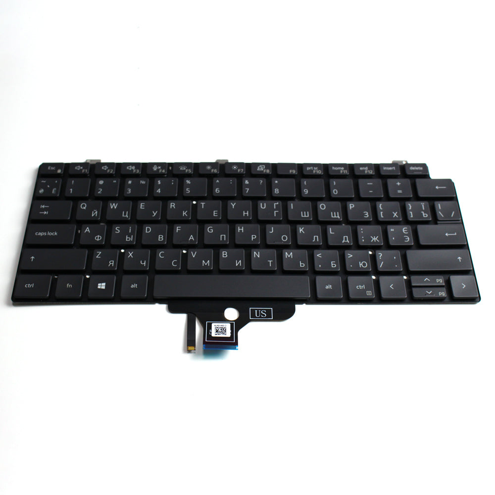 Backlit Black Laptop Keyboard for 13 7300 7310 P33S RU Layout — image 1