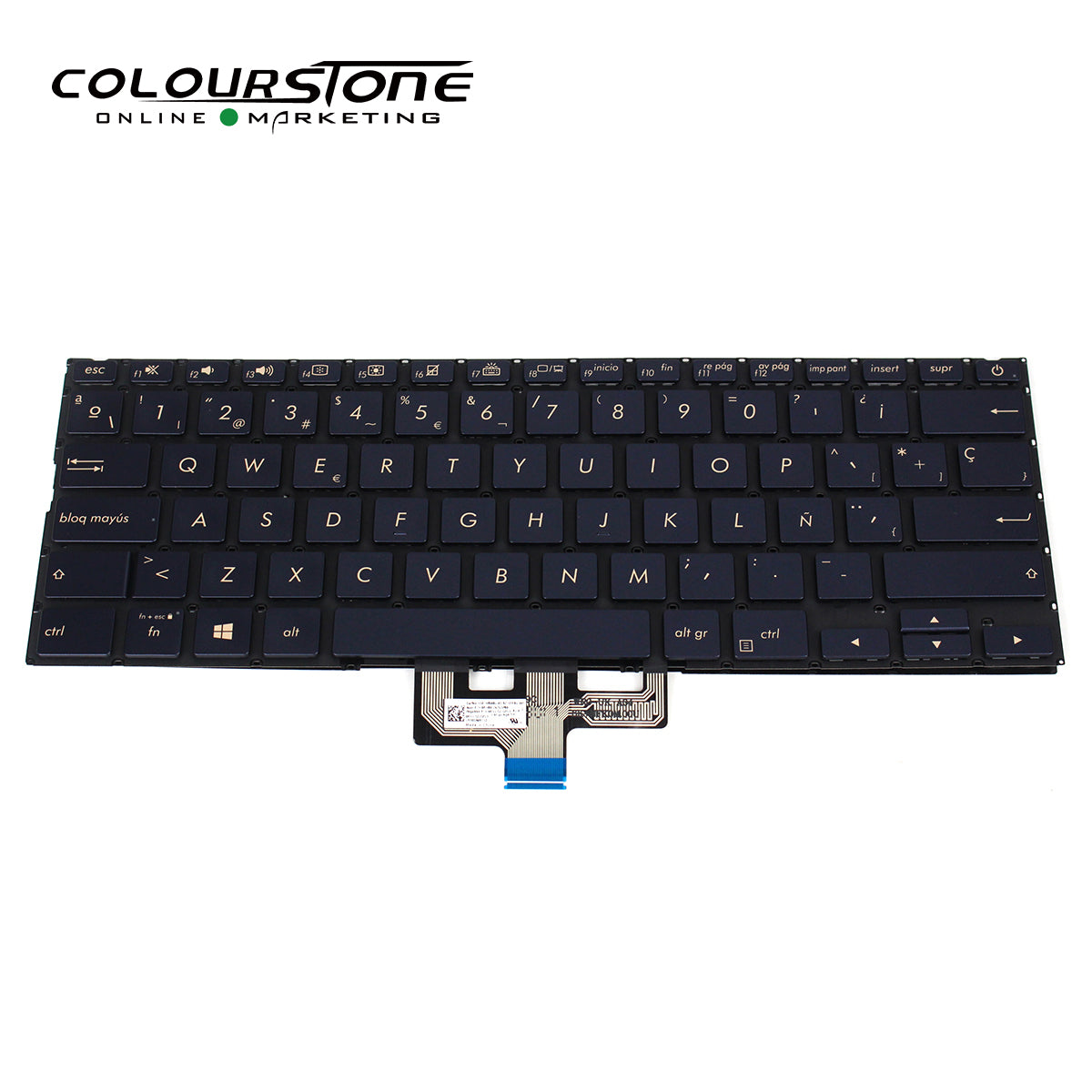 UX433 Spanish Laptop Keyboard SP Layout Plastic for 14 UX433/UX433F/UX433FA/UX433FN/UX433FL/UX434/U4300F Backlit Black — image 2