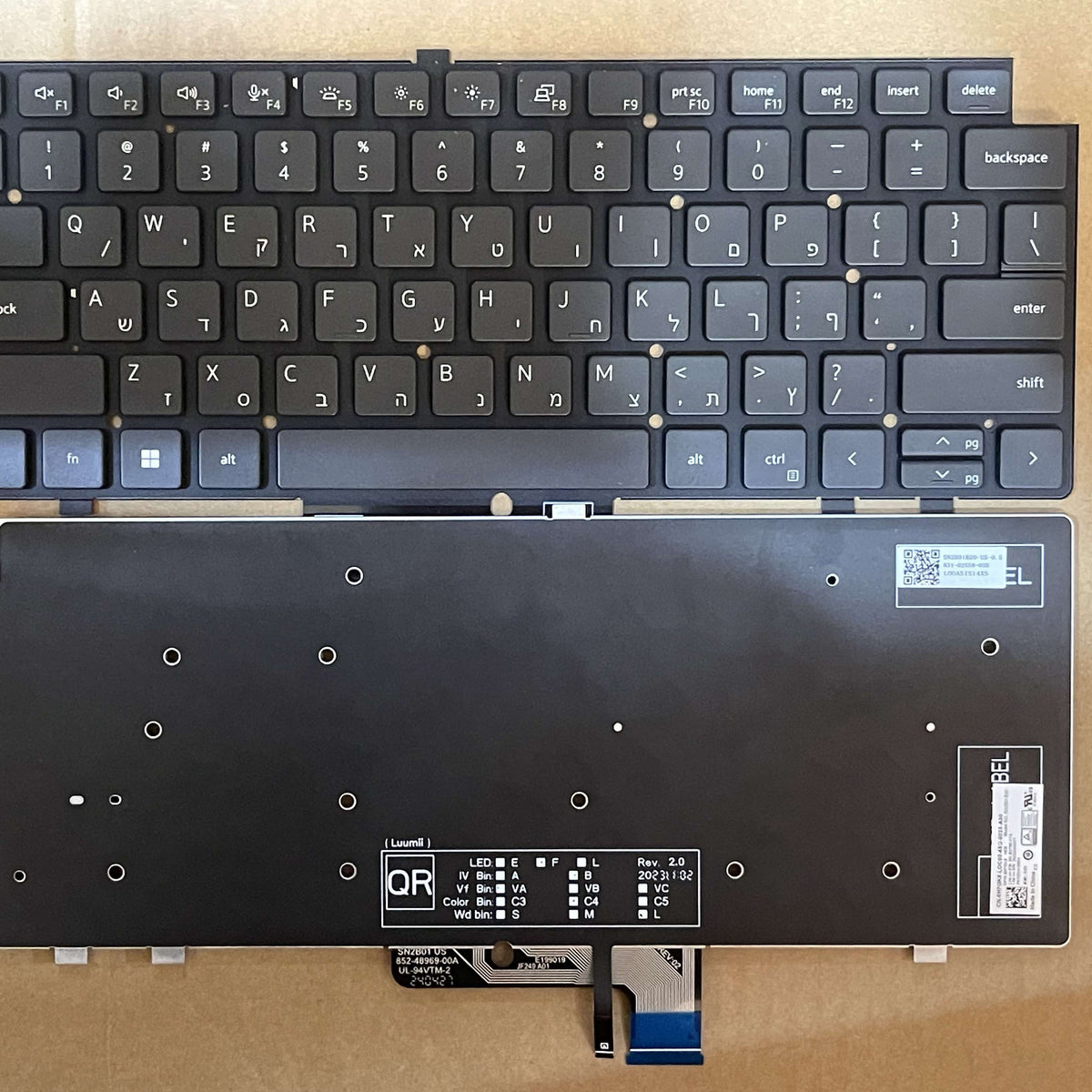 Wholesale Laptop Keyboard replacement for 7430 7440 7450 7540 7640 7650 7340 Hebrew Layout Black Keyboard with backlit — image 1
