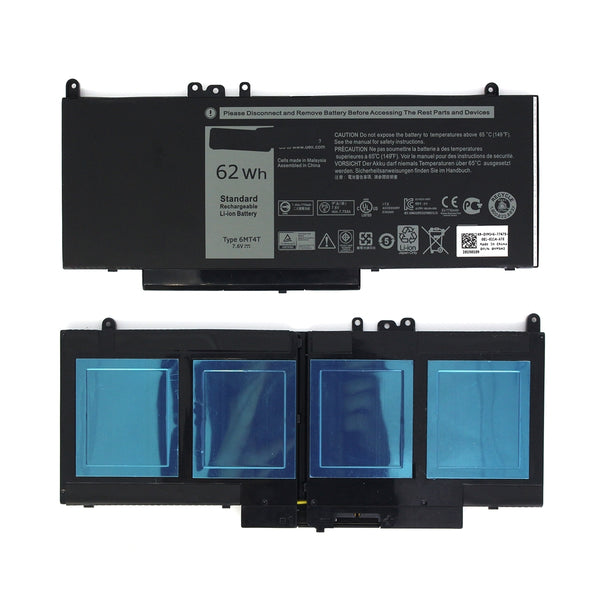 6MT4T Laptop Battery 7.6V 62wh