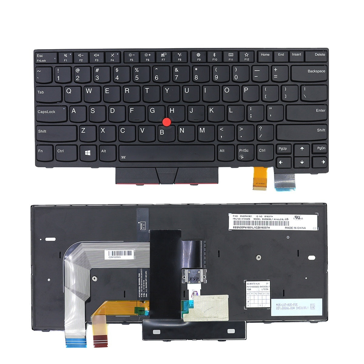 T480 US Laptop Keyboard Replacement for T470 T480 A475 A485 Notebook English Backlit Keyboard 01AX569 — image 1