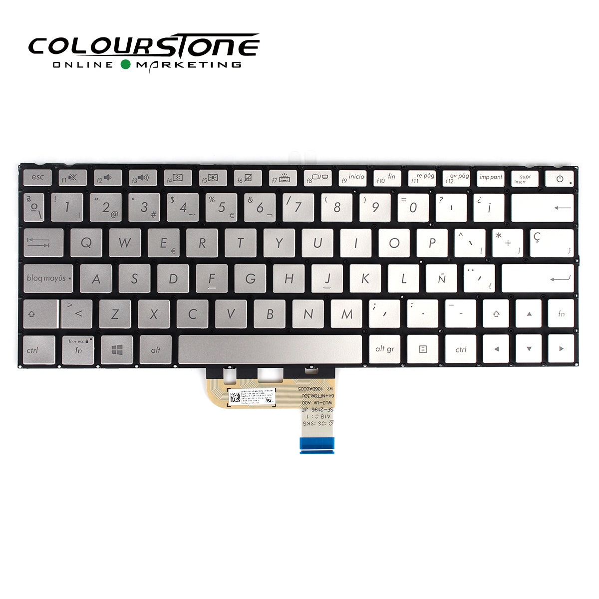 UX333 SP Layout Laptop Keyboard Replacement for UX333 UX333FA UX333FN Sliver Spanish Notebook Keyboard — image 3