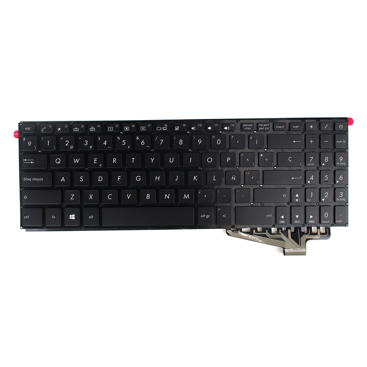 X570 SP Laptop Keyboard for X570U X570UD X570Z X570ZD X570D YX570 FX570 F5700 Spanish Backlit Black Plastic KBHSX571-C — image 1