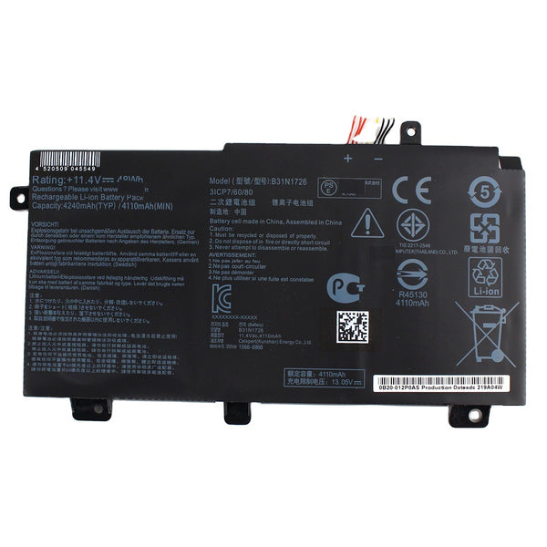 B31N1726 48Wh بطارية لابتوب