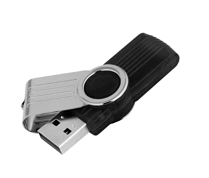 32GB Swivel USB Flash Drive with Metal Cover — USB connector and rotating cover